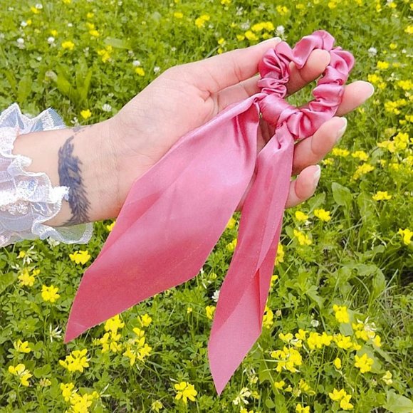 Hair Scrunchies Silk Satin Hair Scarf - Picture 7 of 7